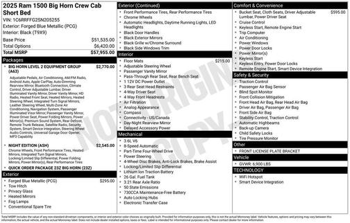 2025 RAM 1500 Big Horn/Lone Star