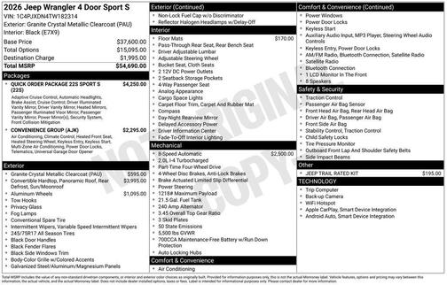 2026 Jeep Wrangler Sport