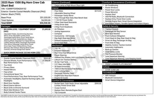 2025 RAM 1500 Big Horn/Lone Star