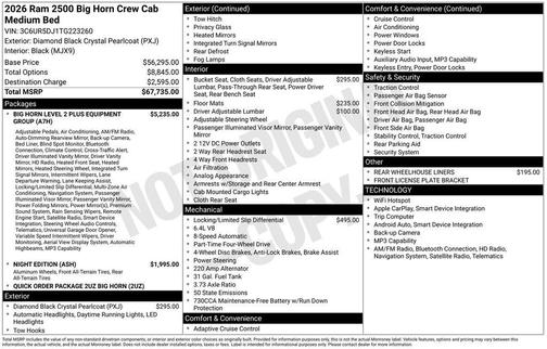 2026 RAM 2500 Big Horn