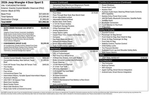 2026 Jeep Wrangler Sport