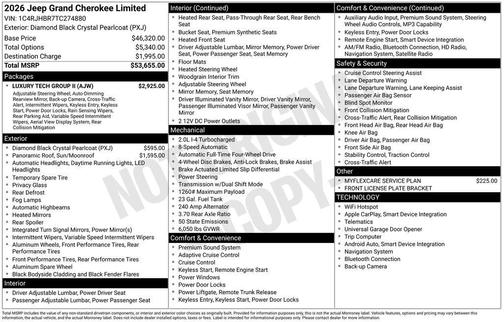 Black 2026 Jeep Grand Cherokee Limited