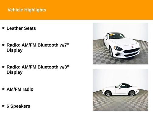 White 2018 FIAT 124 Spider Classica