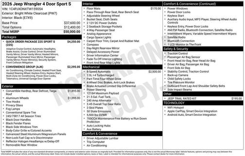 2026 Jeep Wrangler Sport