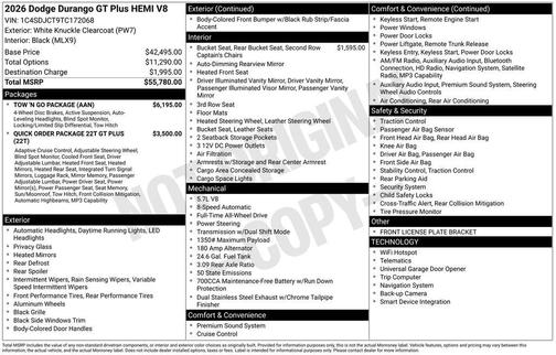2026 Dodge Durango GT Plus HEMI V8