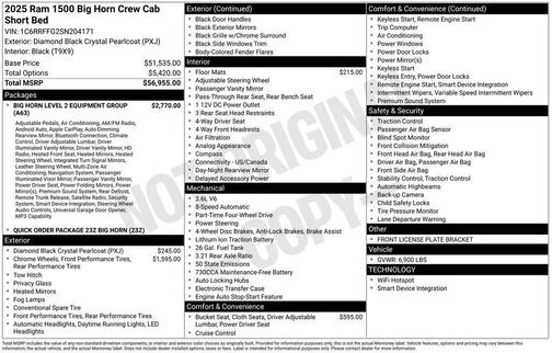 2025 RAM 1500 Big Horn/Lone Star