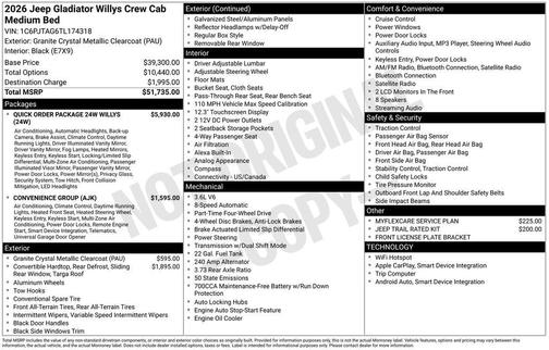 2026 Jeep Gladiator Sport