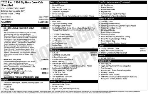 2026 RAM 1500 Big Horn/Lone Star