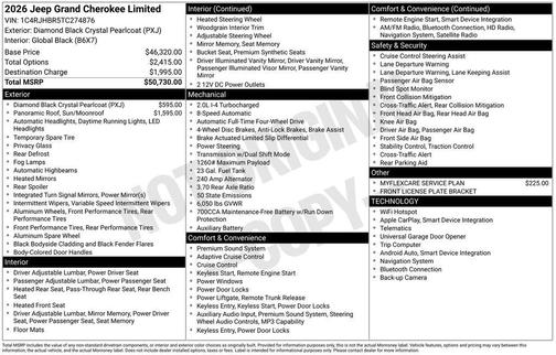 Black 2026 Jeep Grand Cherokee Limited