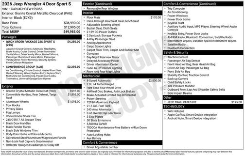 2026 Jeep Wrangler Sport