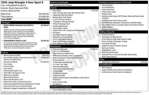 2026 Jeep Wrangler Sport