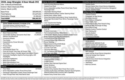 Black 2026 Jeep Wrangler Moab 392