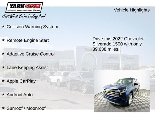 Blue 2022 Chevrolet Silverado 1500 High Country