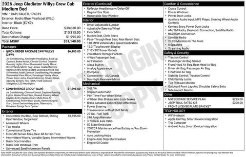 2026 Jeep Gladiator Sport
