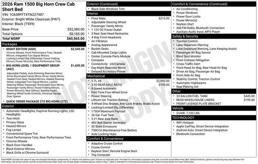 2026 RAM 1500 Big Horn/Lone Star