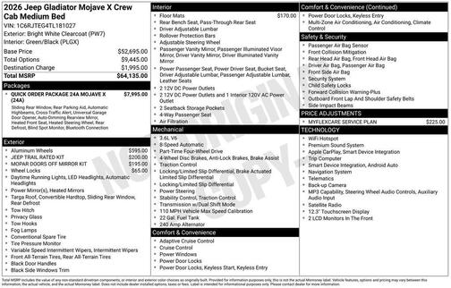 White 2026 Jeep Gladiator Mojave