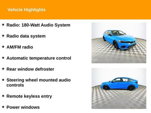 Blue 2022 Honda Civic Sport