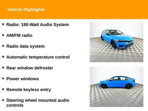 Blue 2022 Honda Civic Sport