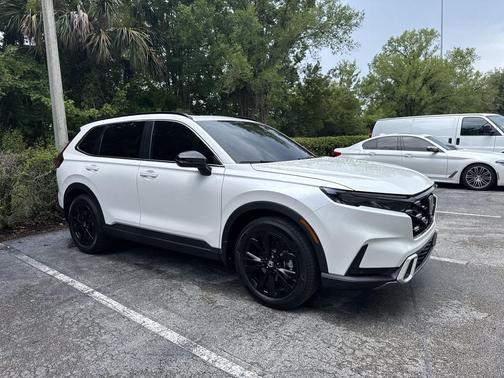 Platinum White Pearl 2025 Honda CR-V Hybrid Sport Touring AWD