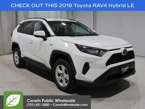 Super White 2019 Toyota RAV4 Hybrid LE