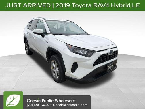 Super White 2019 Toyota RAV4 Hybrid LE