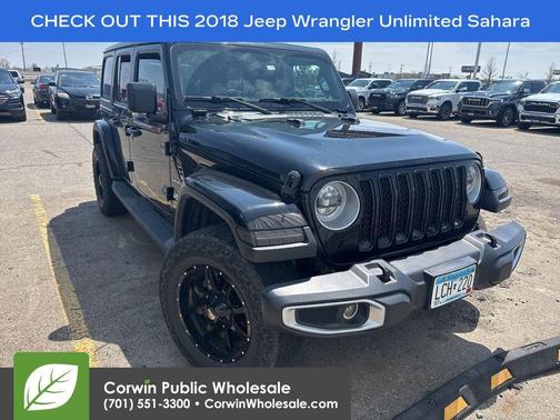 Black Clearcoat 2018 Jeep Wrangler Unlimited Sahara