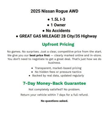 Super Black 2025 Nissan Rogue SV