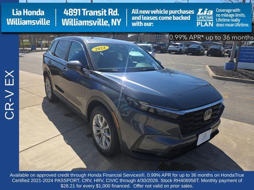 Meteorite Gray Metallic 2024 Honda CR-V EX AWD