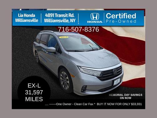 Lunar Silver Metallic 2023 Honda Odyssey EX-L