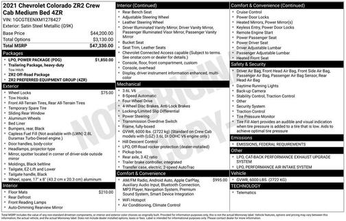 2021 Chevrolet Colorado ZR2