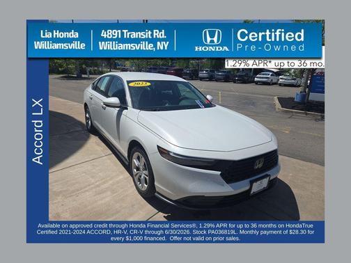 Platinum White Pearl 2023 Honda Accord LX 1.5T