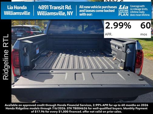 Sonic Gray Pearl 2026 Honda Ridgeline RTL