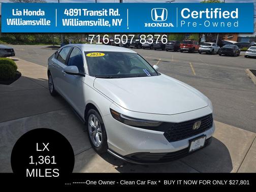 Platinum White Pearl 2025 Honda Accord LX 1.5T