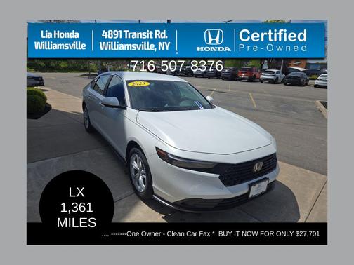 Platinum White Pearl 2025 Honda Accord LX 1.5T