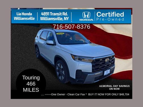 Platinum White Pearl 2026 Honda Pilot Touring 8-Passenger