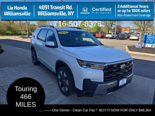 Platinum White Pearl 2026 Honda Pilot Touring 8-Passenger