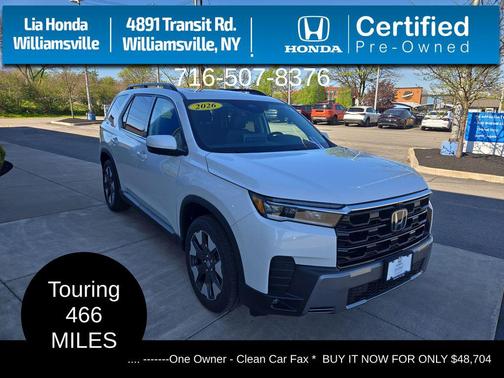 Platinum White Pearl 2026 Honda Pilot Touring 8-Passenger