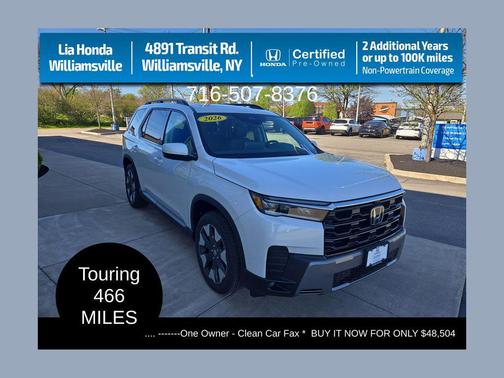 Platinum White Pearl 2026 Honda Pilot Touring 8-Passenger