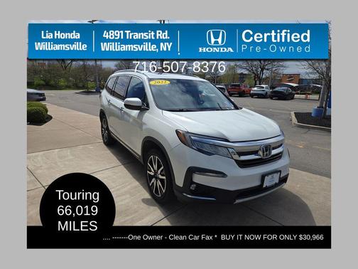 Platinum White Pearl 2022 Honda Pilot Touring 8-Passenger