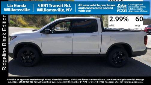 Platinum White Pearl 2026 Honda Ridgeline Black