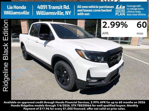 Platinum White Pearl 2026 Honda Ridgeline Black