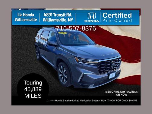Modern Steel Metallic 2025 Honda Pilot Touring 8-Passenger