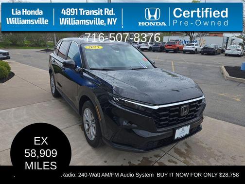 Black 2025 Honda CR-V EX AWD