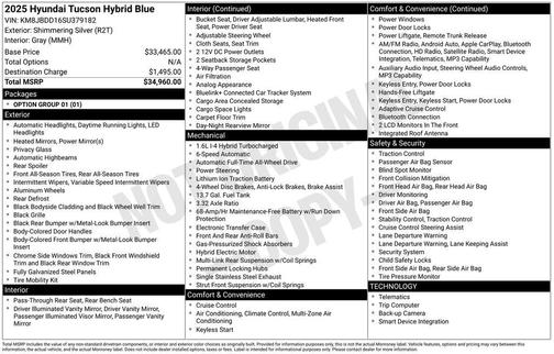 2025 Hyundai TUCSON Hybrid Blue