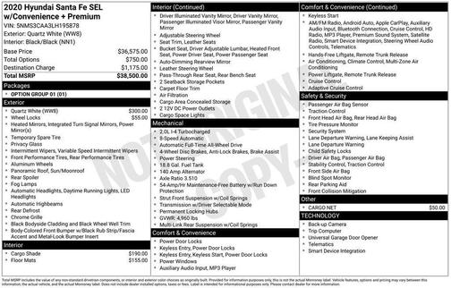2020 Hyundai SANTA FE 2.0T SEL