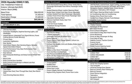 Red 2026 Hyundai IONIQ 9 SEL