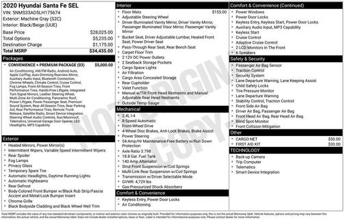 2020 Hyundai SANTA FE 2.4 SEL