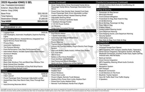 Black 2025 Hyundai IONIQ 5 SEL