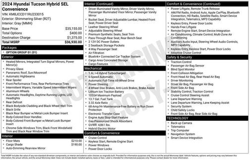 2024 Hyundai TUCSON Hybrid SEL Convenience