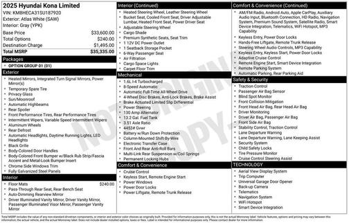 Atlas 2025 Hyundai KONA Limited
